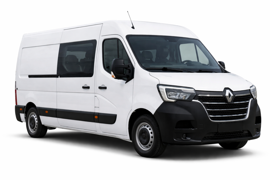 Renault Master do wynajęcia – widok zewnętrzny, przestronny furgon dostawczy Vento Cargo